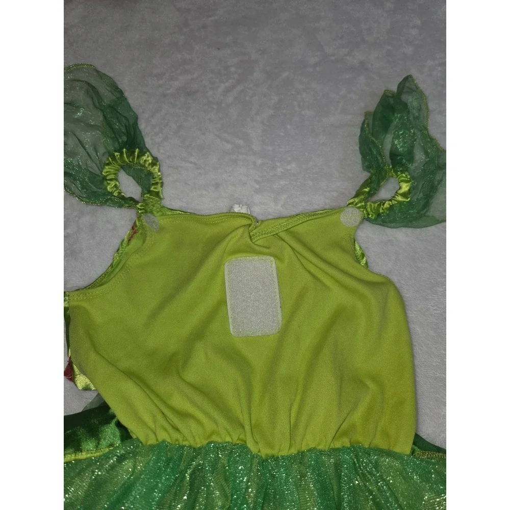 290 Disney Tinker Bell Costume Kids Small 4-6 Green Excellent Fairy Dress Up